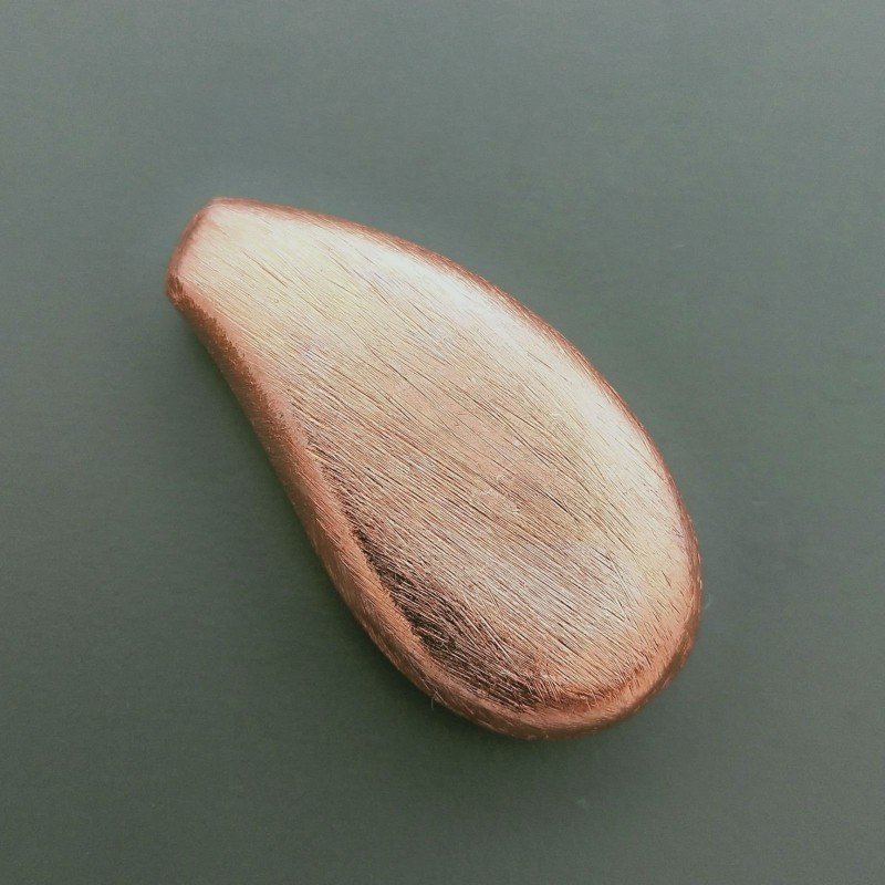 Distanziatore In Ottone Satinato Goccia Satinato Curvato 24x38mm -Ramato 1pz