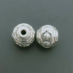 Distanziatore In Ottone Forma Tondo Diamantata 10mm-Argentato 1pz