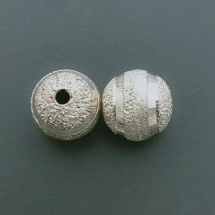 Distanziatore Di Ottone Forma Tondo Diamantata 12mm-Argentato 1pz