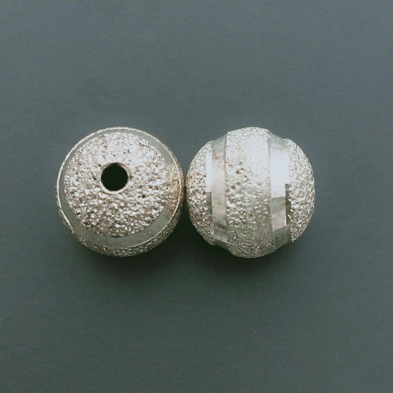 Distanziatore Di Ottone Forma Tondo Diamantata 12mm-Argentato 1pz