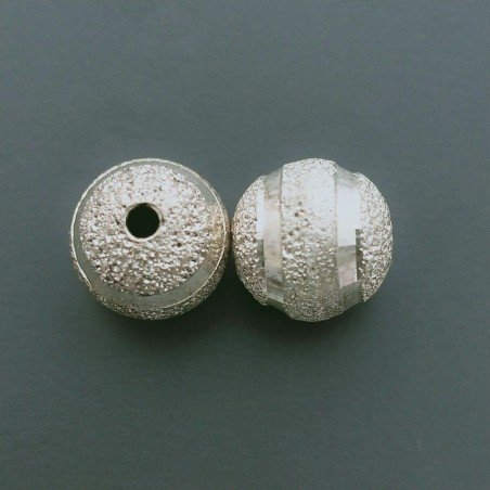 Distanziatore Di Ottone Forma Tondo Diamantata 12mm-Argentato 1pz