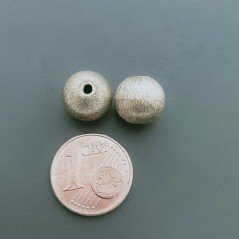 Distanziatore Di Ottone Forma Tondo Satinato 10mm-Argentato 1pz