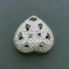 Distanziatore In Ottone Forma Cuore Forato 20mm-Argentato 1pz