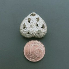 Distanziatore In Ottone Forma Cuore Forato 20mm-Argentato 1pz