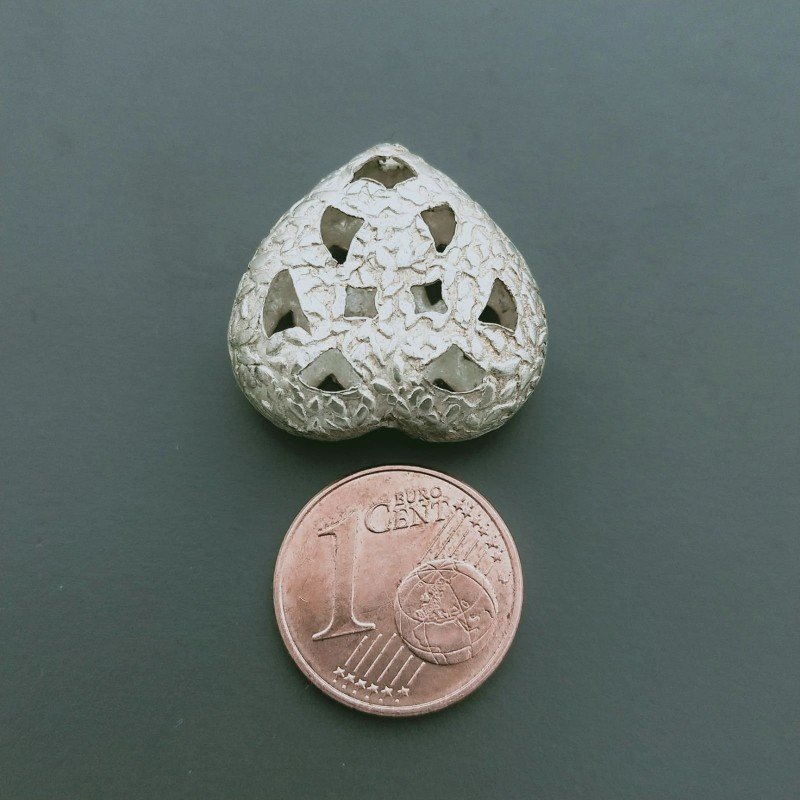 Distanziatore In Ottone Forma Cuore Forato 20mm-Argentato 1pz