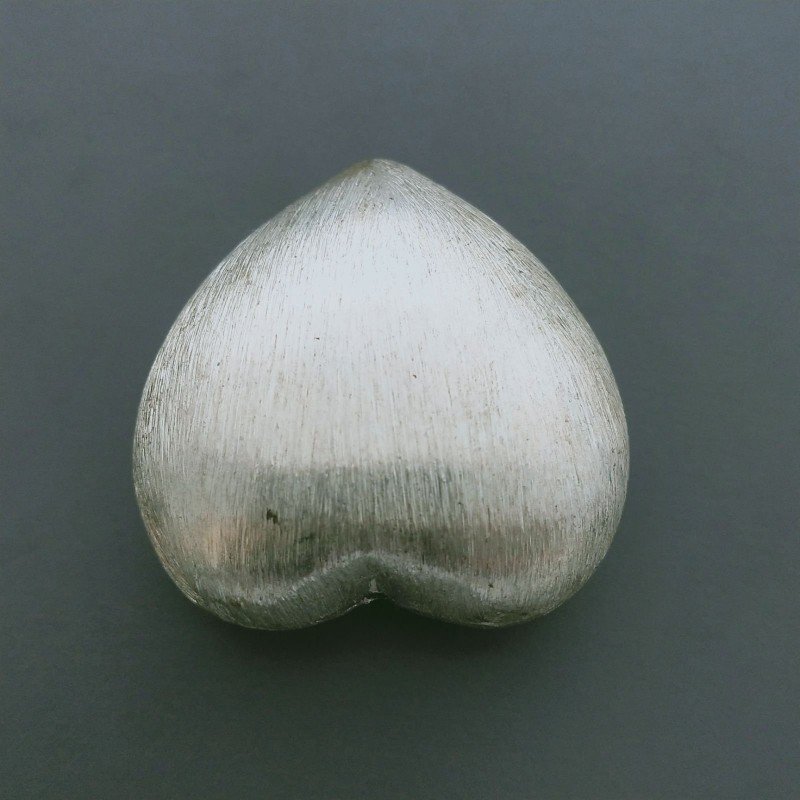 Distanziatore Di Ottone Forma Cuore Satinata 30x32mm-Argentato 1pz