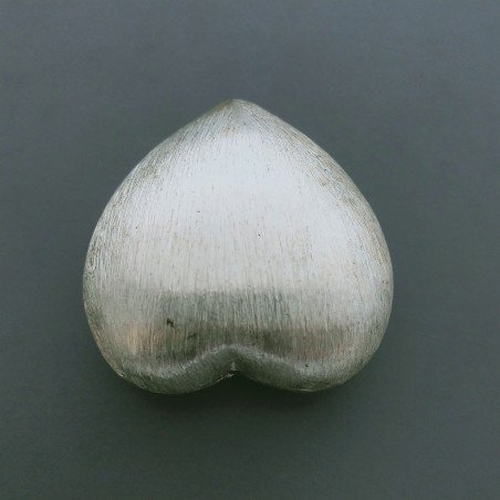 Distanziatore Di Ottone Forma Cuore Satinata 30x32mm-Argentato 1pz