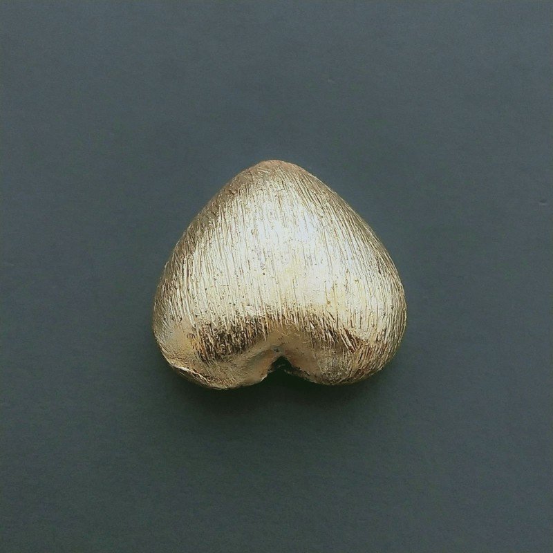 Distanziatore In Ottone Forma Cuore Satinato 15X16mm-Dorato 1pz