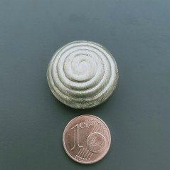 Distanziatore In Ottone Forma Tondo Piatto Lavorato A Spirale 24mm-Argentato 1pz