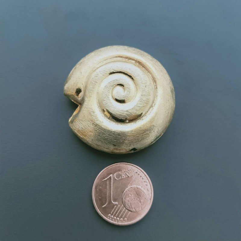 Distanziatore In Ottone Forma Conchiglia Satinata 30mm-Dorato 1pz