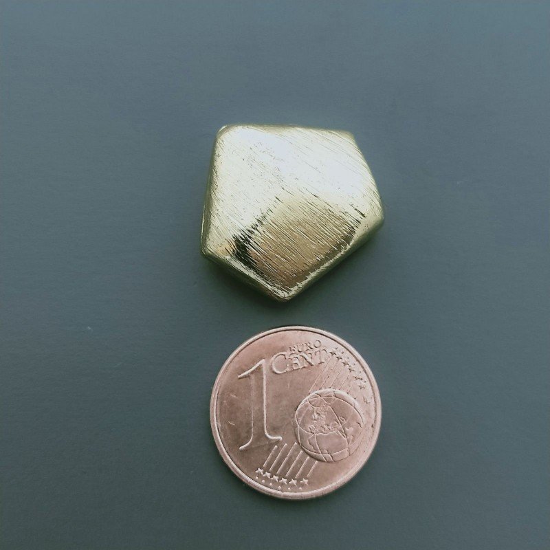Distanziatore In Ottone Forma Pentagono Satinato 16X18mm-Dorato 1pz