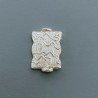 Distanziatore In Ottone Forma Rettangolo Lavorato Antico Tribal 09X13mm-Argentato 1pz