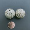 Distanziatore In Ottone Forma Tondo Diamantato 22mm-Argentato 1pz