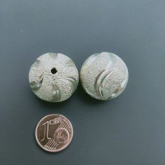Distanziatore In Ottone Forma Tondo Diamantato A Spirale 20mm-Argentato 1pz