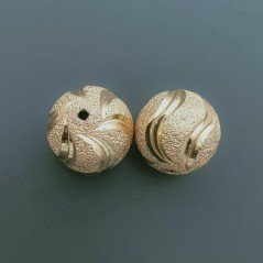 Distanziatore In Ottone Forma Tondo Diamantato A Spirale 18mm-Dorato 1pz