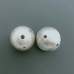 Distanziatore In Ottone Forma Tondo Satinato Forato 18mm-Argentato 1pz