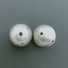 Distanziatore In Ottone Forma Tondo Satinato Forato 18mm-Argentato 1pz
