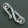 Chiusura In Ottone Forma S Martellato 23mm-Argentato 4pz