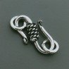 Chiusura In Ottone Forma S Lavorato Filigrana Ethnico Ossidato 18mm-Argentato 4pz