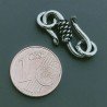 Chiusura In Ottone Forma S Lavorato Filigrana Ethnico Ossidato 18mm-Argentato 4pz