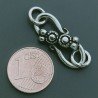 Chiusura In Ottone Forma S Lavorato Filigrana Ethnico Ossidato 22mm-Argentato 4pz