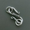 Chiusura In Ottone Forma S Lavorato Ethnico Ossidato 18mm-Argentato 4pz