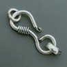 Chiusura In Ottone Lavorato Ethnico Ossidato 24-25mm-Argentato 4pz