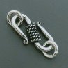 Chiusura In Ottone Forma S Lavorato Ethnico Ossidato 22-24mm-Argentato 4pz
