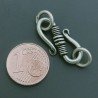 Chiusura In Ottone Forma S Lavorato Ethnico Ossidato 23-24mm-Argentato 4pz