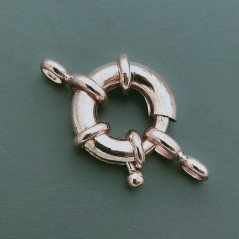 Chiusura In Ottone Moschettone Anello A Molla Tondo 15mm-Ramato 2pz