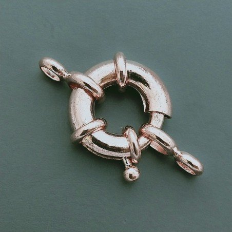 Chiusura In Ottone Moschettone Anello A Molla Tondo 15mm-Ramato 2pz