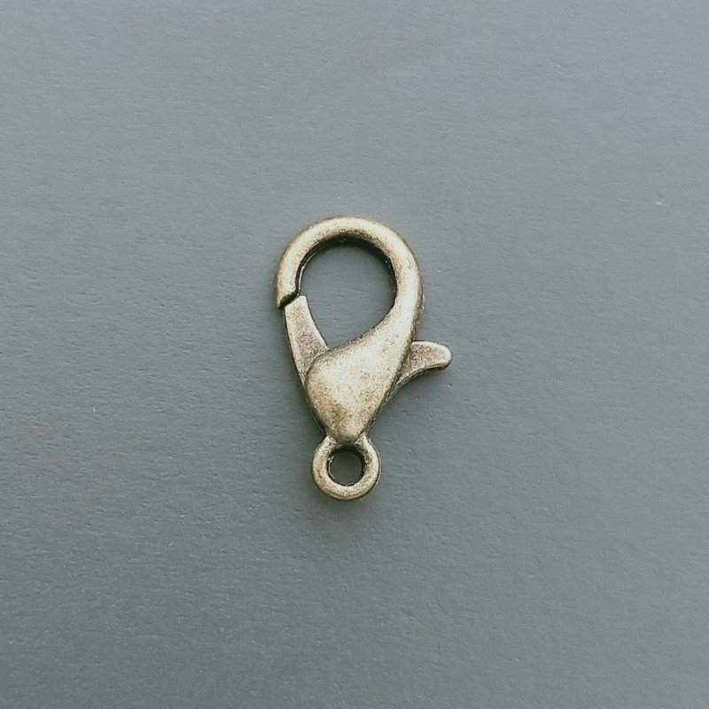 Chiusura Moschettone In Ottone 12mm-Bronzo Antico 16pz