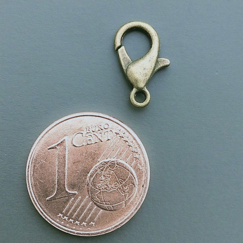 Chiusura Moschettone In Ottone 12mm-Bronzo Antico 16pz