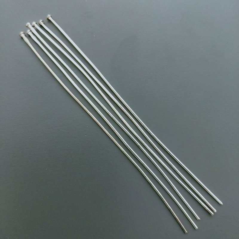 Chiodini Di Ottone Testa Piatta 0,50X80mm-Argentato 30pz