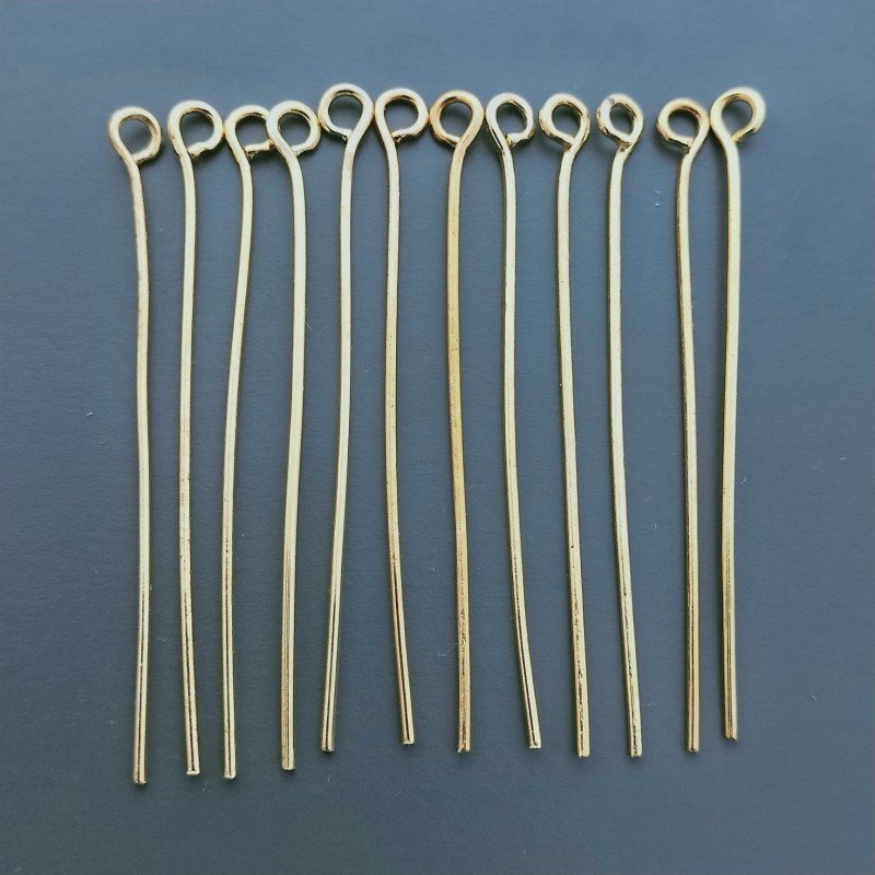 Chiodini Di Ottone Con Base Ad Anellino 0,60x40mm-Dorato 60pz