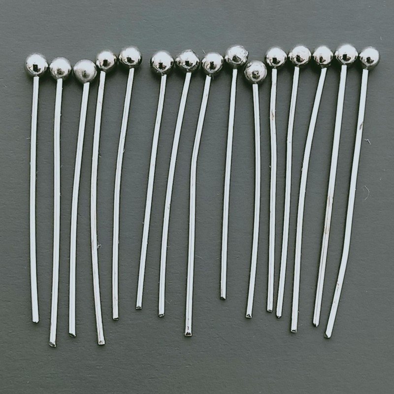 Chiodini Di Ottone Testa Tonda 0,30x22mm-Rodiato 170pz