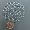 Contromaglia Anellini Di Ottone Chiuso Spessore 0,40mm Diametro 09mm-Rodiato 60pz