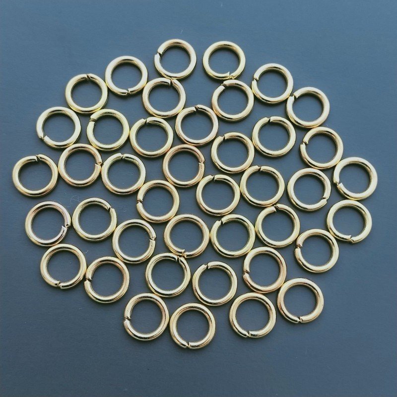 Contromaglia Anellini Di Ottone aperti Spessore 1 mm Diametro 6 mm-Dorato 100pz