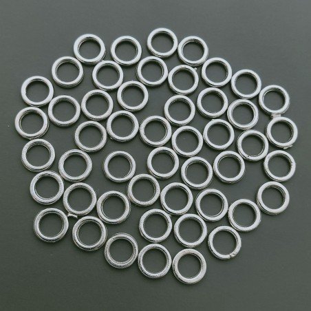 Contromaglia Anellini Di Ottone Chiuso Spessore 0,30mm Diametro 5mm-Rodiato 100pz
