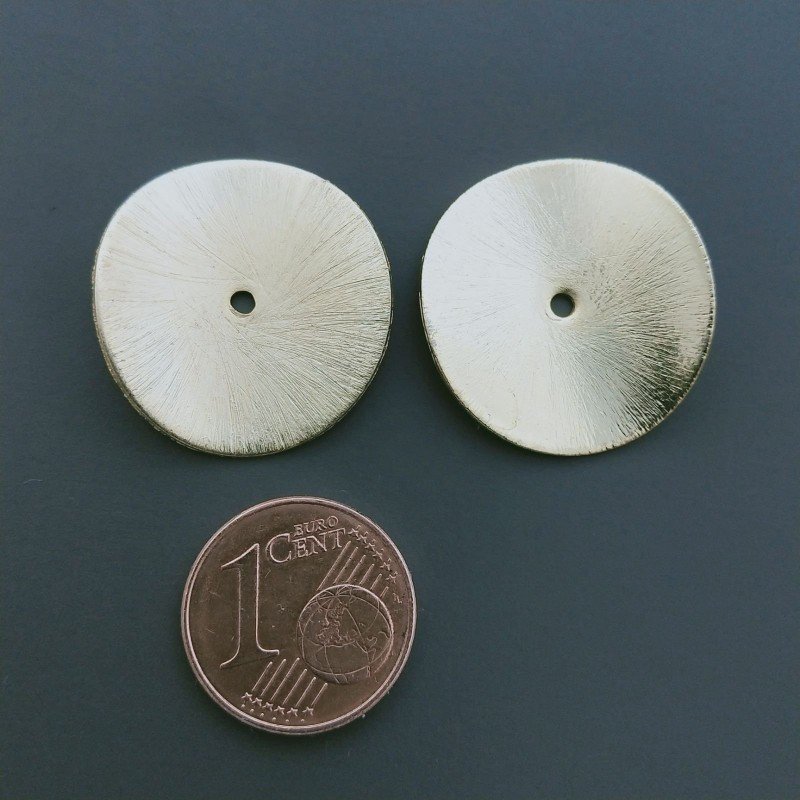 Distanziatore Di Ottone Forma Dischio Satinato Curvato 24X25mm-Dorato 4pz