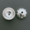 Coppette In Ottone Lavorata Diamantato 15mm -Argentato 6pz