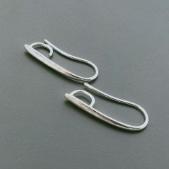 Base Per Orecchini In Ottone A Monachella Forma Lacrime 02X22mm -Argentato1 paio