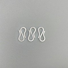 Chiusura In Ottone Forma S Liscio 14mm-Argentato 16pz