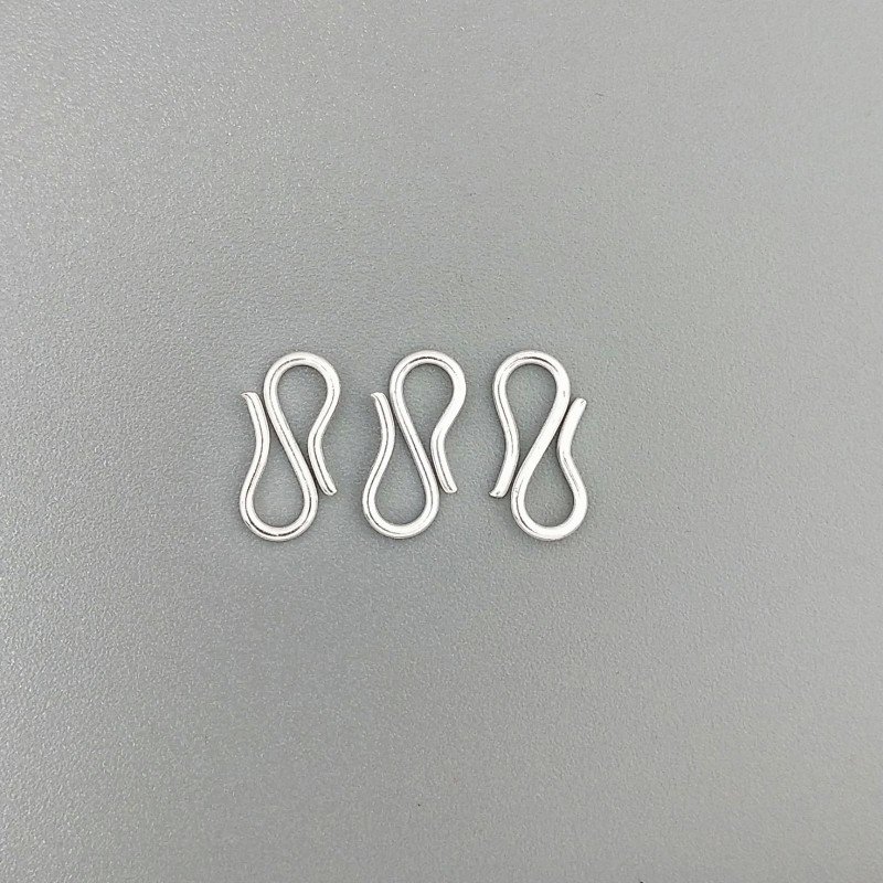 Chiusura In Ottone Forma S Liscio 14mm-Argentato 16pz
