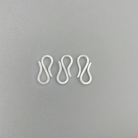 Chiusura In Ottone Forma S Liscio 14mm-Argentato 16pz