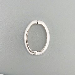 Chiusura A Clasp In Ottone Forma Ovale 20X26mm-Argentato 1pz