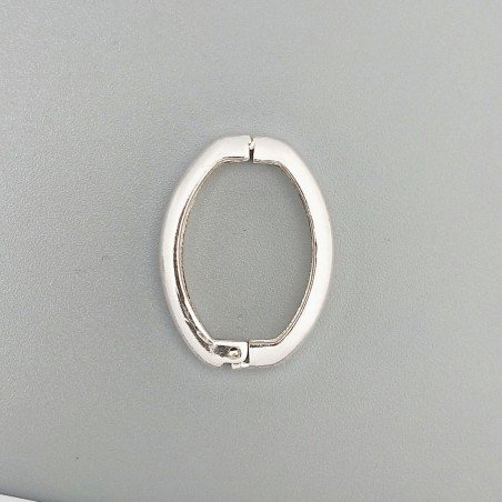 Chiusura A Clasp In Ottone Forma Ovale 20X26mm-Argentato 1pz