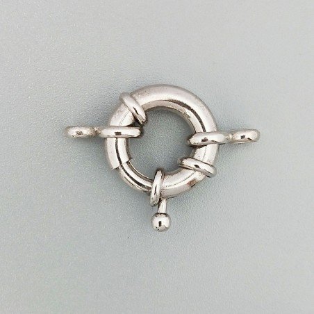 Chiusura In Ottone Moschettone Anello A Molla Tondo 18mm-Rodiato 2pz
