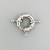 Chiusura In Ottone Moschettone Anello A Molla Tondo 18mm-Rodiato 2pz