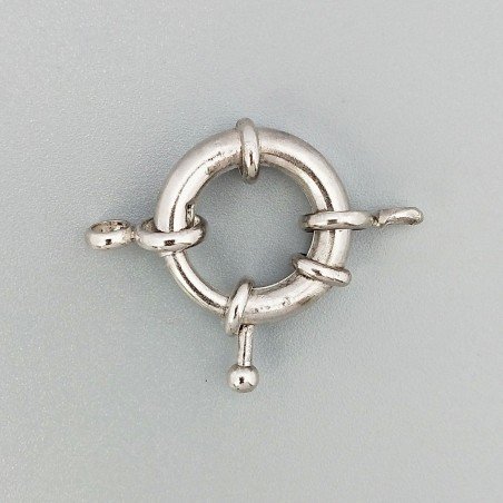 Chiusura In Ottone Moschettone Anello A Molla Tondo 20mm-Rodiato 2pz